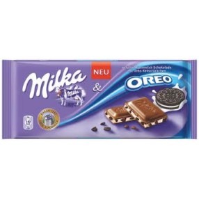 MILKA chocolate con leche relleno de galleta oreo tableta 100 grs